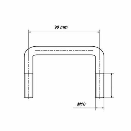 Etrier de sanglage Ø 10 entraxe 90mm