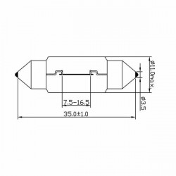 Ampoule navette C5W - 12V-5W - SV8,5 à l'unité