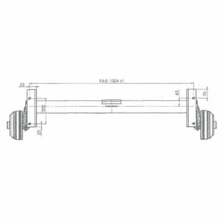 Essieu 1300kg freiné EAB 1304 Voie 1620mm