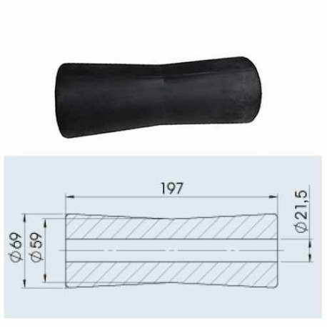 Diabolo bobine noir 197 mm alésage 21,5