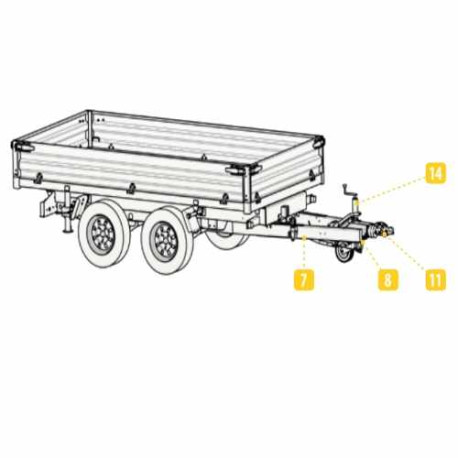 Flèche Nu remorque Lider Benne 39610PE , 39612PE