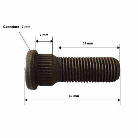 Axe de roue M12x125