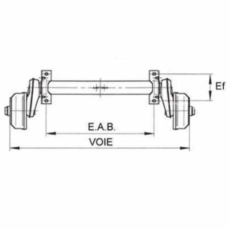 Essieu freiné 1350 kg Erdé Expert XT250F 5TR112