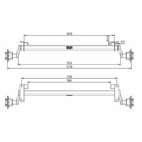 Essieu 600kg lider 03120 eab 1130