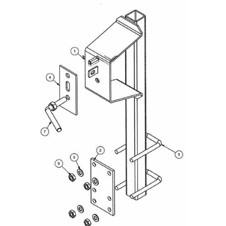 Support de roue sur flèche Franc pour plateau RIS 340 F130,F150,F200