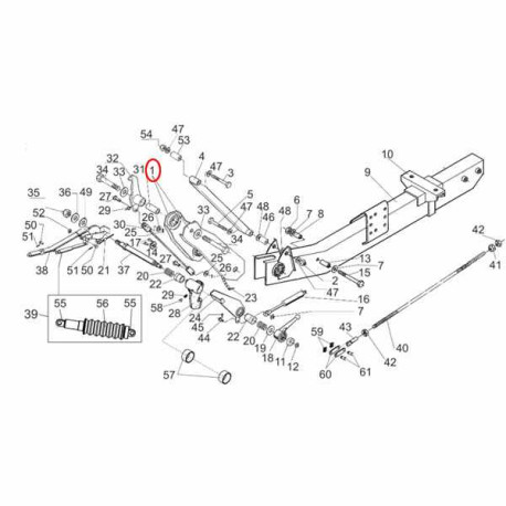 Entretoise 700mm AL-KO 161-251 VB/2