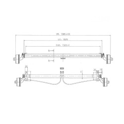 Essieu 750kg freiné EAB 1500 Voie 1905mm