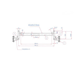 Essieu 750kg EAB 964 Voie 1234 mm