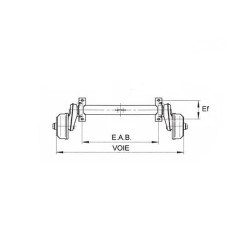 Essieu Erdé 1000kg 233F et 213F + 2 câbles