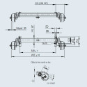 Essieu AL-KO 1500kg freiné EAB 1500 Voie 1950mm