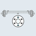Essieu 2500kg freiné AL-KO 3081A EAB 1310 Voie 1840mm