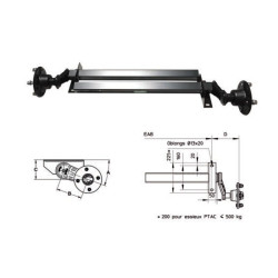 2 Demi-essieux 750 kg 4T130