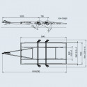 Châssis AL-KO arrière oblique tandem 2600kg freiné chargement bas avec armature