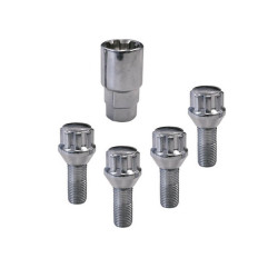 Lot de 4 vis antivol M12 x 1,5 x 26 sphérique
