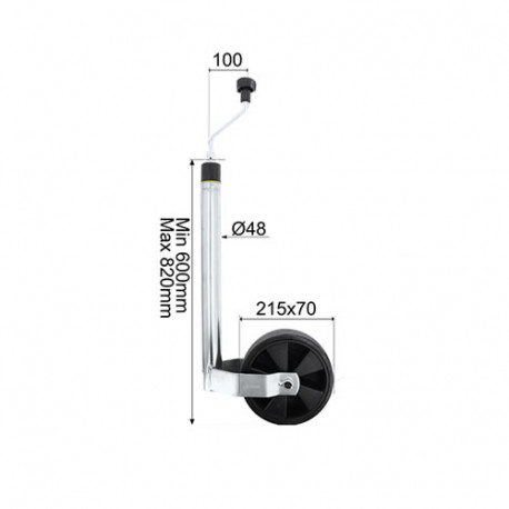 Roue Jockey Ø48mm VALERYD avec indicateur de charge
