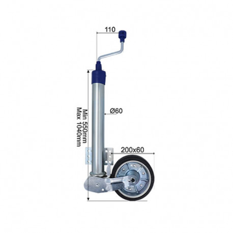 Roue Jockey automatique VALERYD Ø 60mm