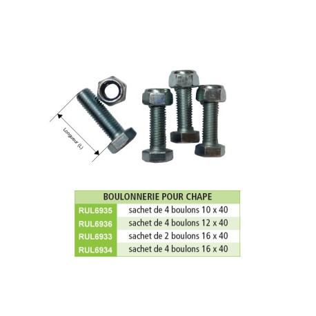 Sachet 4 boulons pour chape M10x40