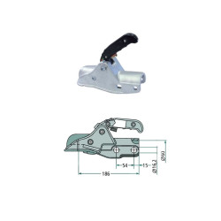 Boîtier d'attelage freiné AL-KO AK351 avec Soft-Dock