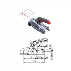 Boîtier d'attelage freiné AL-KO AK161 avec Soft-Dock