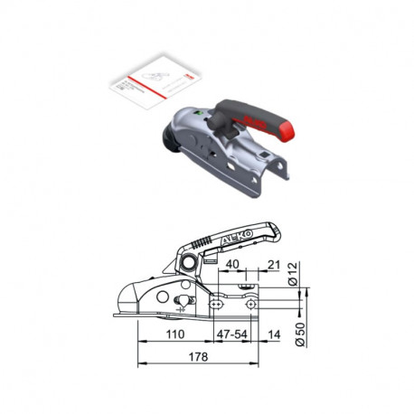 Tête d'attelage Alko AK160 50 mm Attelage caravane / remorque