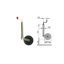 Roue Jockey AL-KO Compact diamètre 48mm