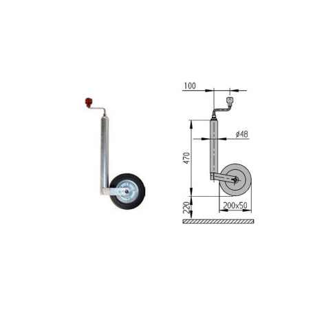 Roue Jockey diamètre 48mm alko