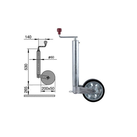 Roue Jockey diamètre 60mm alko rigide