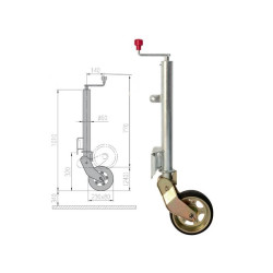 Roue Jockey automatique AL-KO diamètre 60mm longue