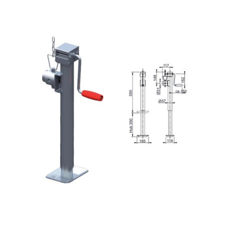 Béquille AL-KO Ø57mm charge 1000kg basculable