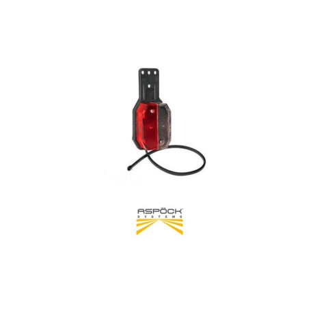 Feu de gabarit LED Aspöck Flexipoint Blanc/Rouge avec support Droit