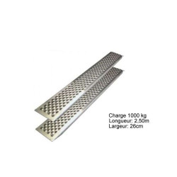 Jeu de 2 rampes aluminium 1000kg 2,50m