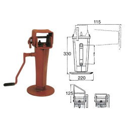 Béquille tube carré 70 6000kg, course 180mm