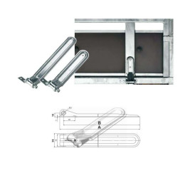 Charnière complète 376 x 56 mm pour remorque