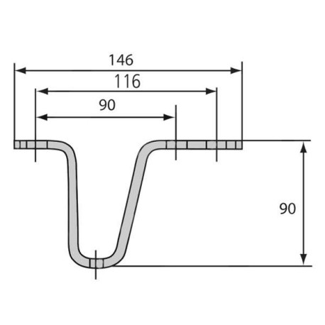 Sabot de tête en V pour remorque 146x90