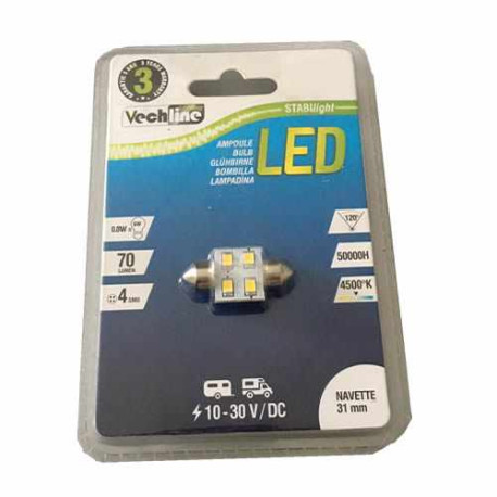 Ampoule navette 4 leds pour remorque