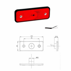 Feu de position LED 110x45 Rouge