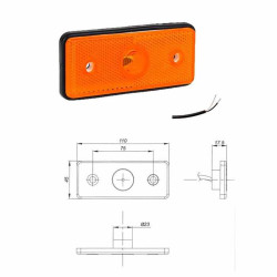 Feu de position LED 110x45 Orange
