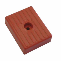 Patin caoutchouc rouge 130x100x35 mm