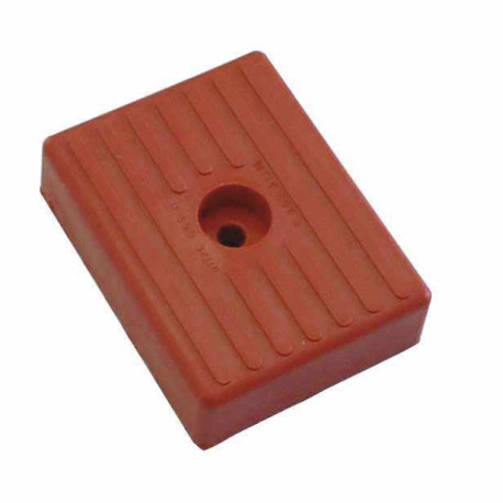 Patin caoutchouc rouge 130x100x35 mm