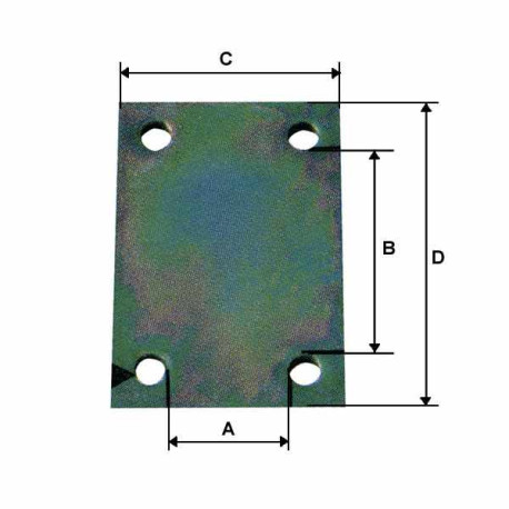 Plaquette d'assemblage 4 trous 60x30+30 mm