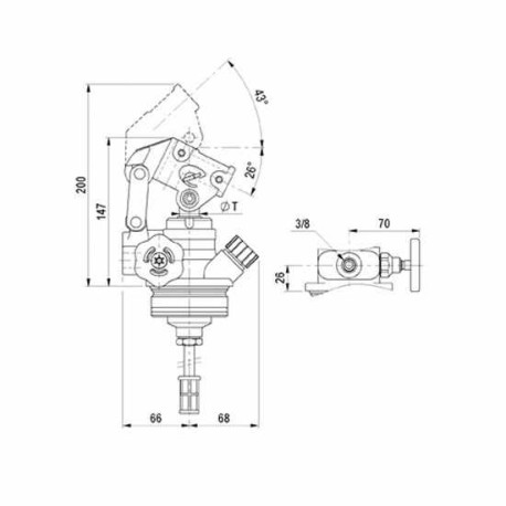 Corps de pompe hydraulique Ø 20