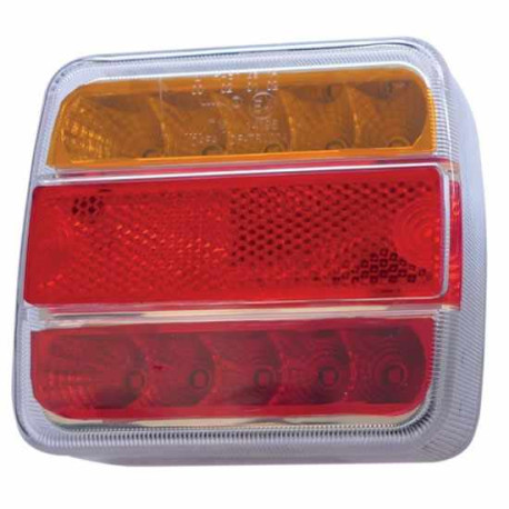 Feu Arrière Carré LED Blanc et Rouge 4 Fonctions pour Remorque