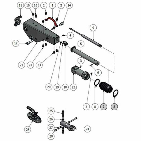 Soufflet commande de frein Knott KHD15-25