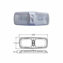 Lampe intérieure 18 Leds 12V (plafonnier)