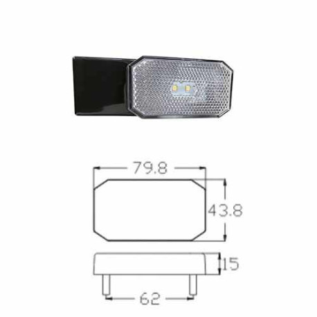 Feu de position LED DAFA 12/24V sur languette