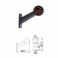 Feu de gabarit Rouge/Blanc déporté 6 Leds Droit