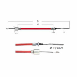 Câble de frein compatible ALKO 1130/1340mm cloche 26mm