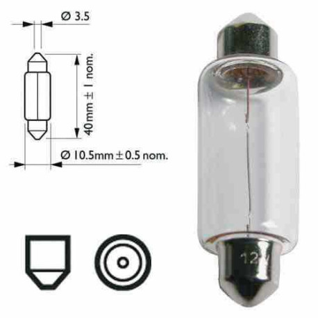 Ampoule navette C18W - 12V-18W à l'unité