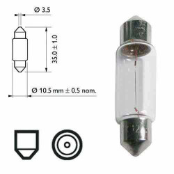 Ampoule navette C10W - 12V-10W à l'unité