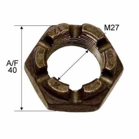 Écrou de serrage crénelé M27x1.5